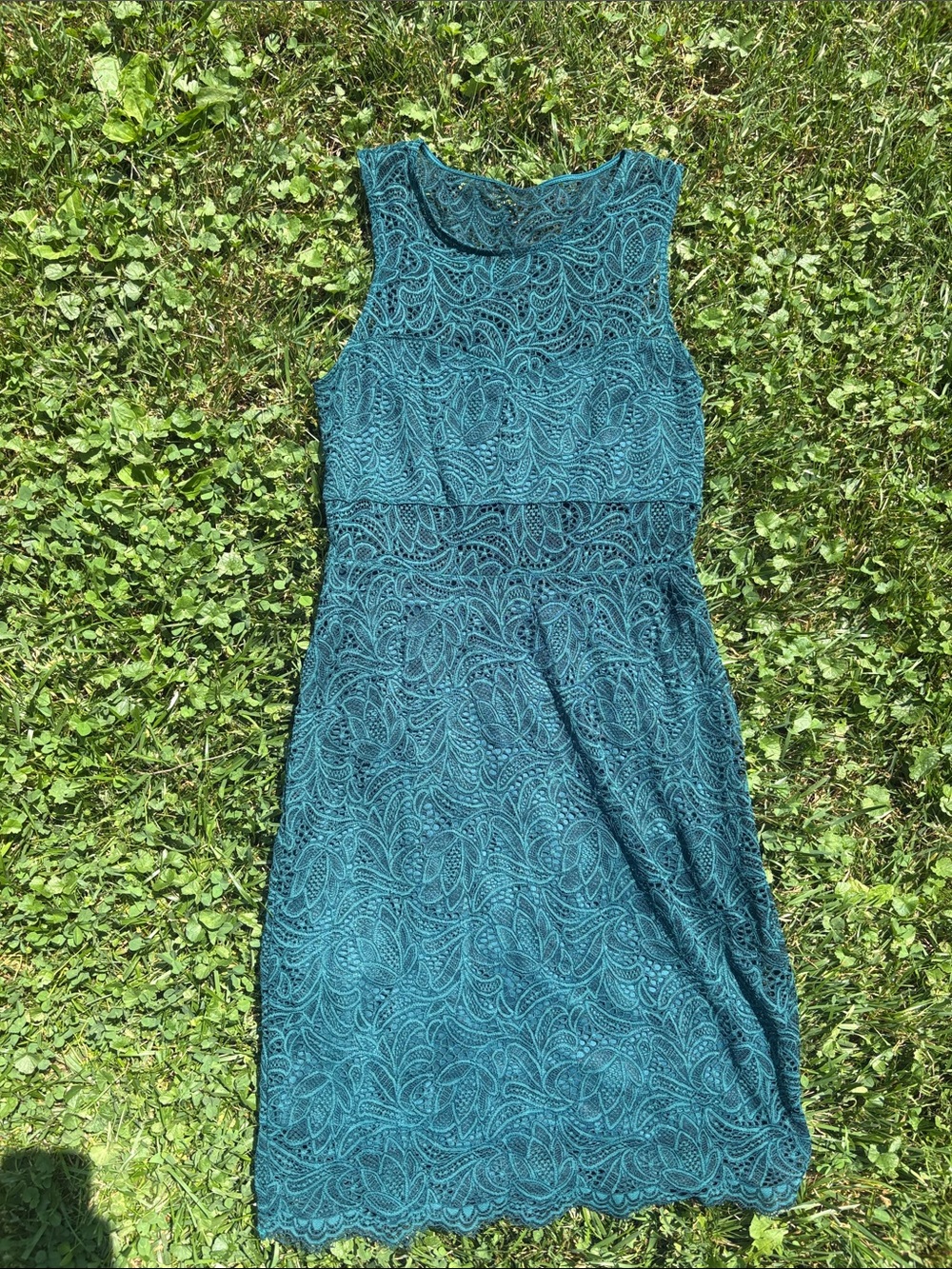 Express Teal Lace Sleeveless Midi Dress